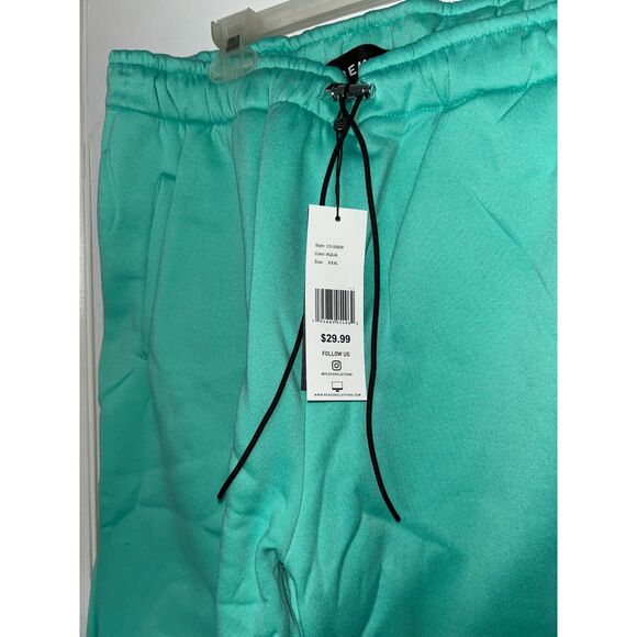 New Men Unisex Reason Brand Classic Fleece Sweatpants Joggers size 3XL Aqua E28 - Picture 3 of 6